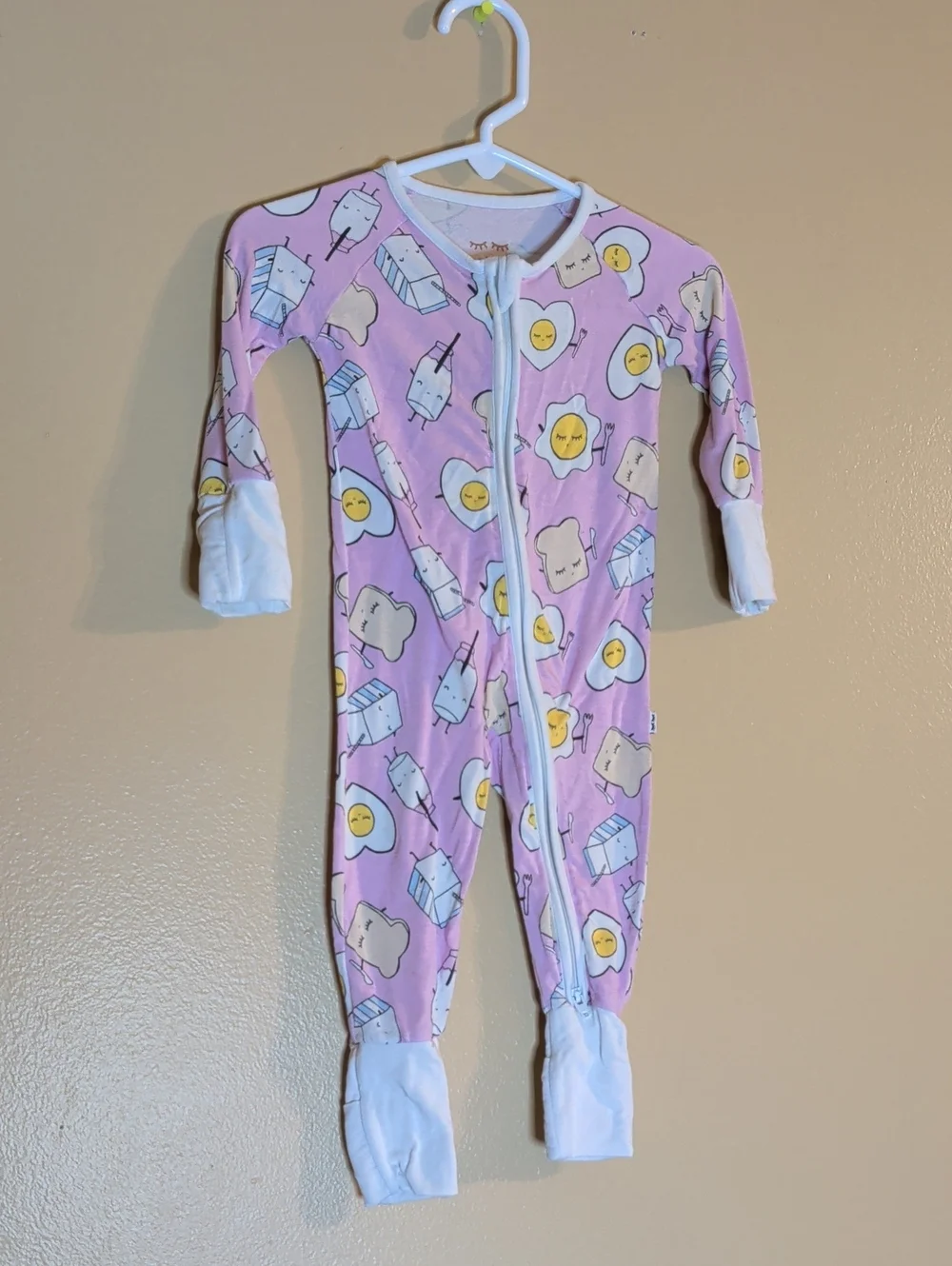 Little Sleepies Pink Breakfast Buddies Bamboo Zippy Pajamas 0-3 Months